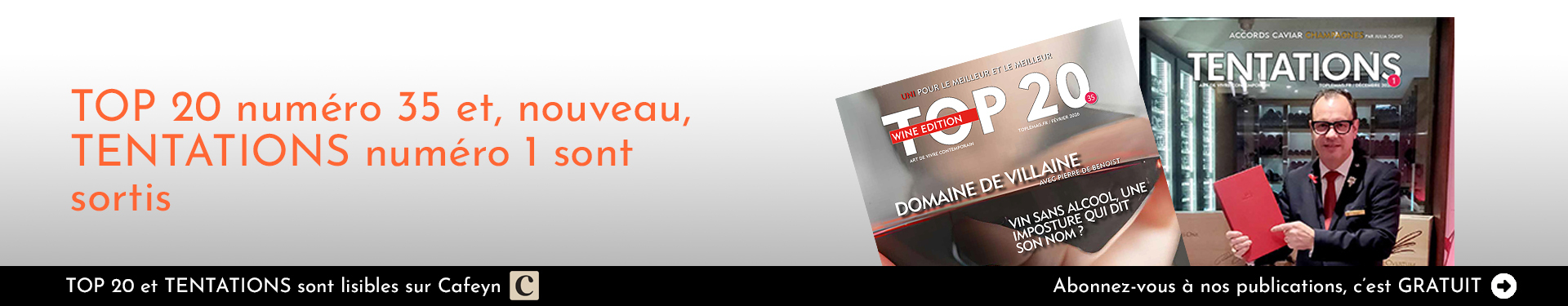 TOP 20 numéro 34 et, nouveau, TENTATIONS numéro 1